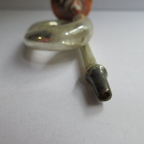 2 Hand Blown Glass Christmas Ornament Trumpet French Horn Bugle Vtg Missing Cap - Picture 5 of 16